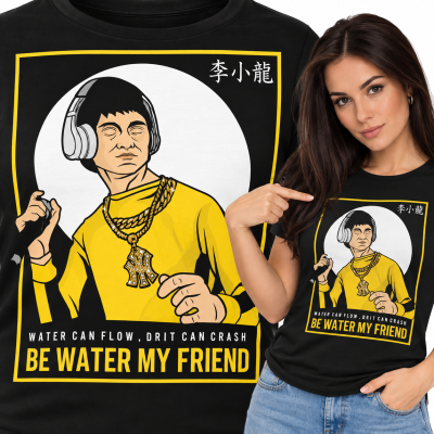 KOSZULKA ŚMIESZNA DAMSKA BRUCE LEE RAPER